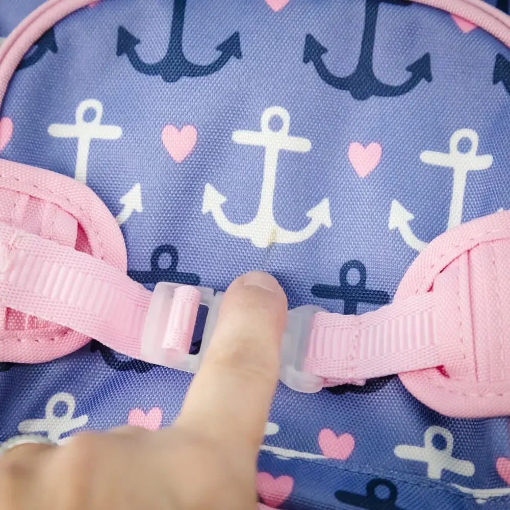Pottery Barn Kids Mackenzie Anchor Print Purple Pink Mini Small Kids Backpack